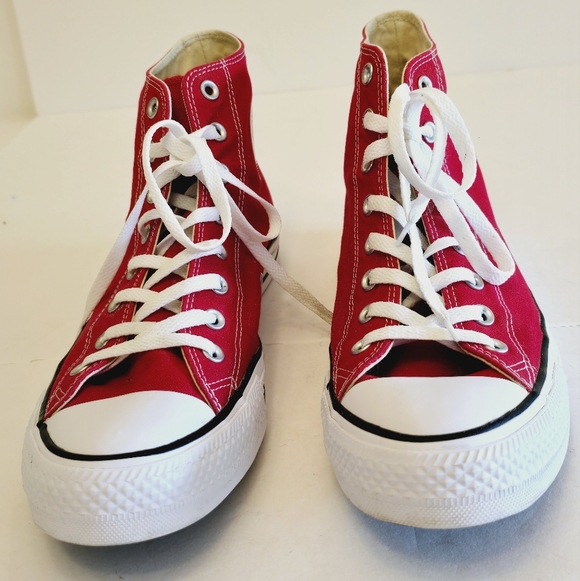 Converse All Star Chuck Taylor Red High Top Sneakers  Men's 11 Women's 13 - Picture 3 of 12